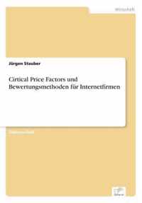 Cirtical Price Factors und Bewertungsmethoden fur Internetfirmen