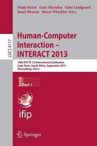 Human-Computer Interaction -- INTERACT 2013