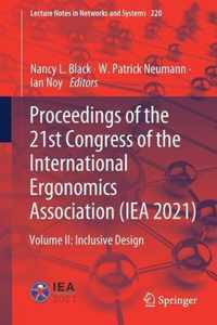 Proceedings of the 21st Congress of the International Ergonomics Association (IEA 2021): Volume II