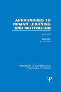 Handbook of Learning and Cognitive Processes (Volume 3)