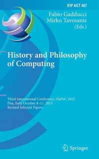 History and Philosophy of Computing