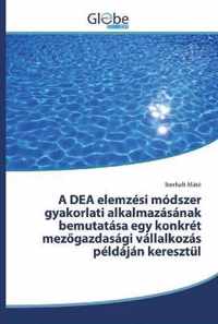 A DEA elemzesi modszer gyakorlati alkalmazasanak bemutatasa egy konkret mezgazdasagi vallalkozas peldajan keresztul