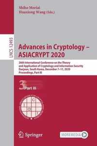 Advances in Cryptology ASIACRYPT 2020