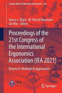 Proceedings of the 21st Congress of the International Ergonomics Association (IEA 2021): Volume V