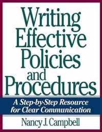 Writing Effective Policies and Procedures