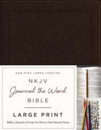 NKJV, Journal the Word Bible, Large Print, Bonded Leather, Brown, Red Letter