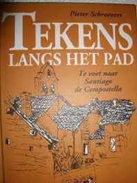 Tekens langs het pad.Te voet...