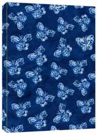 Shibori Indigo Butterflies Dotted Paperback Journal