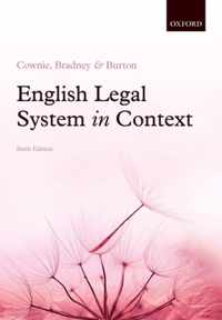English Legal System In Context 6th