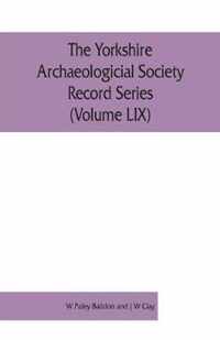 The Yorkshire Archaeologicial Society Record Series (Volume LIX)