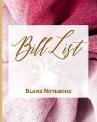 Bill List - Blank Notebook - Write It Down - Pastel Rose Pink Gold Brown Abstract Modern Contemporary Unique Design Fun