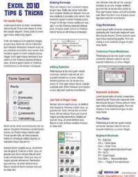 Excel 2010 Laminated Tip Card