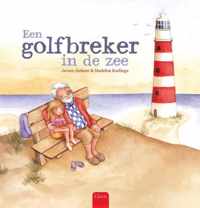 Een golfbreker in de zee