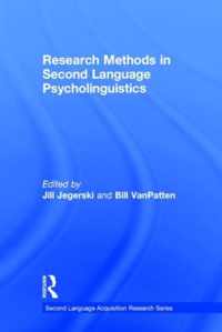 Research Methods in Second Language Psycholinguistics