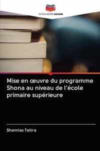 Mise en oeuvre du programme Shona au niveau de l'ecole primaire superieure