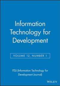 Information Technology for Development, Volume 12, Number 1