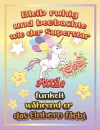 Bleib ruhig und beobachte wie Superstar Attila funkelt wahrend sie das Einhorn farbt