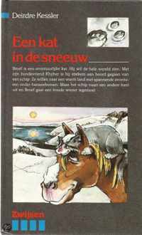 Zebraboek kat in de sneeuw