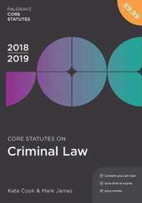 Core Statutes on Criminal Law 2018-19