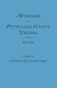 Marriages of Pittsylvania County, Virgina, 1806-1830