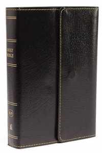 KJV, Reference Bible, Compact, Large Print, Snapflap Leather-Look, Black, Red Letter, Comfort Print