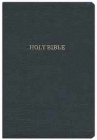 KJV Holy Bible, Giant Print Center-Column Reference Bible, Black Bonded Leather, Thumb Indexed, 53,000 Cross References,  Red Letter, Comfort Print