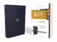 KJV Holy Bible, Giant Print Center-Column Reference Bible, Blue Cloth over Board, 53,000 Cross References,  Red Letter, Comfort Print