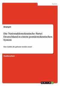 Die Nationaldemokratische Partei Deutschland in einem postdemokratischen System: Eine Gefahr, die gebannt werden muss?