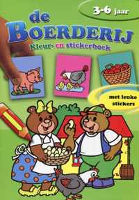 Kleur en Stickerboek met dieren - 3 tot 6 jaar - 8 stuks