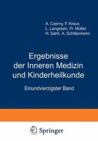 Ergebnisse der inneren Medizin und Kinderheilkunde