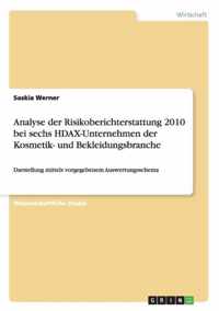 Analyse der Risikoberichterstattung 2010 bei sechs HDAX-Unternehmen der Kosmetik- und Bekleidungsbranche