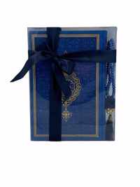 Thermo leren Koran met Tasbeeh Donkerblauw Small