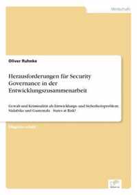 Herausforderungen fur Security Governance in der Entwicklungszusammenarbeit