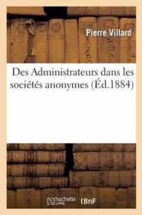 Des Administrateurs Dans Les Societes Anonymes