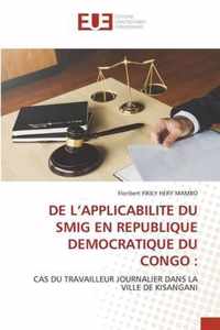 de l'Applicabilite Du Smig En Republique Democratique Du Congo