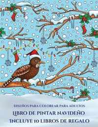 Disenos para colorear para adultos (Libro de pintar navideno)