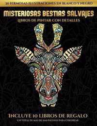 Libros de pintar con detalles (Misteriosas bestias salvajes)