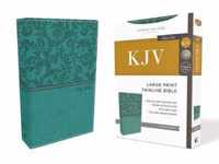 KJV, Thinline Bible, Large Print, Leathersoft, Green, Red Letter, Comfort Print