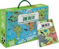 Reis, leer en onderzoek - Boek + ovale puzzel - Dieren - puzzel 200 stukjes en boek