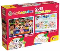 Cocomelon Vloerpuzzel - Laten We Gaan Bouwen! 2 X 12 Stukjes. Puzzel En Kleurplaat . Formaat 50Ã35