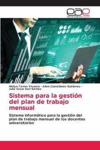 Sistema para la gestion del plan de trabajo mensual