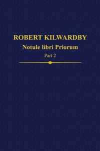 Robert Kilwardby Notule Libri Priorum