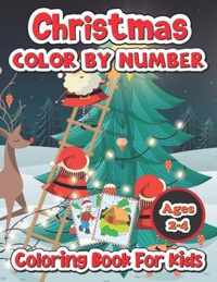 Christmas color by number coloring book for kids ages 2-4