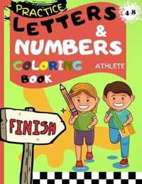 Letters & Numbers Coloring Book Athlete