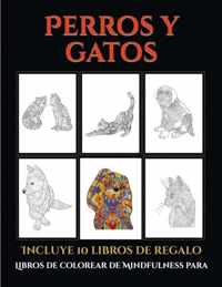 Libros de colorear de Mindfulness para adultos (Perros y gatos)