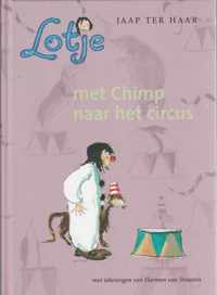 Lotje met chimp naar het circus