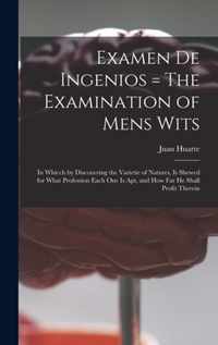 Examen De Ingenios = The Examination of Mens Wits