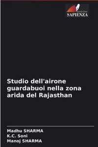 Studio dell'airone guardabuoi nella zona arida del Rajasthan