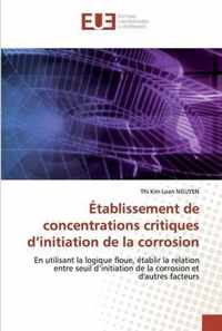 Etablissement de concentrations critiques d'initiation de la corrosion