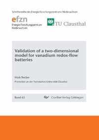 Validation of a two-dimensional model for vanadium redox-flow batteries